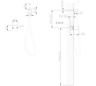 Гигиенический душ ABBER Rund AF8725NG со смесителем никель